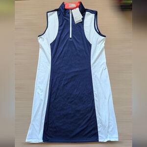 Callaway navy and white Opti Dri colorblock golf dress size large NWT